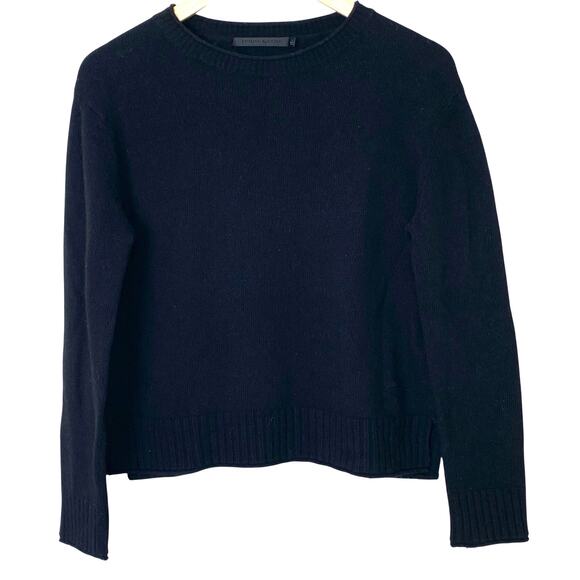 JENNI KAYNE Everyday Wool Cashmere Blend Crewneck Sweater Black, Size Small - Picture 1 of 11